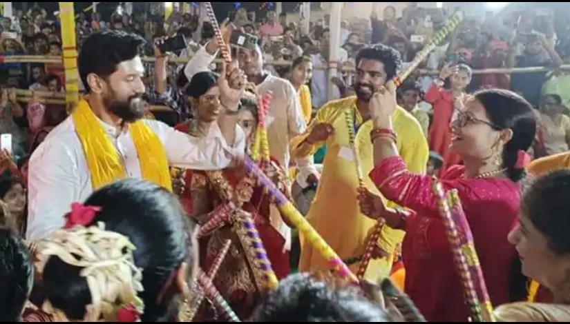 Chirag Paswan was seen playing dandiya with women, told Nitish Kumar Kansa