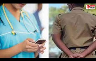 While doing treatment, the nurse gave heart to the policeman