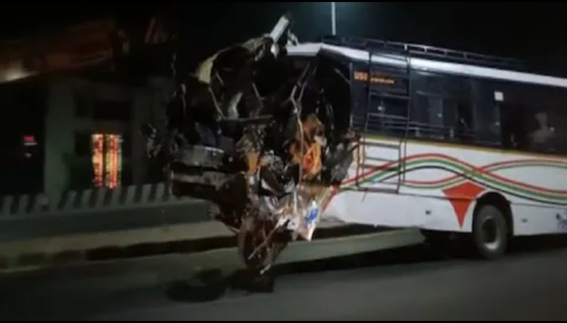 Bus and truck collide, painful death of 2 laborers returning home on Chhath festival